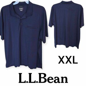 L.L. Bean Polo Shirt Navy Short Sleeve Golf Casual Shirt Mens Plus XXL